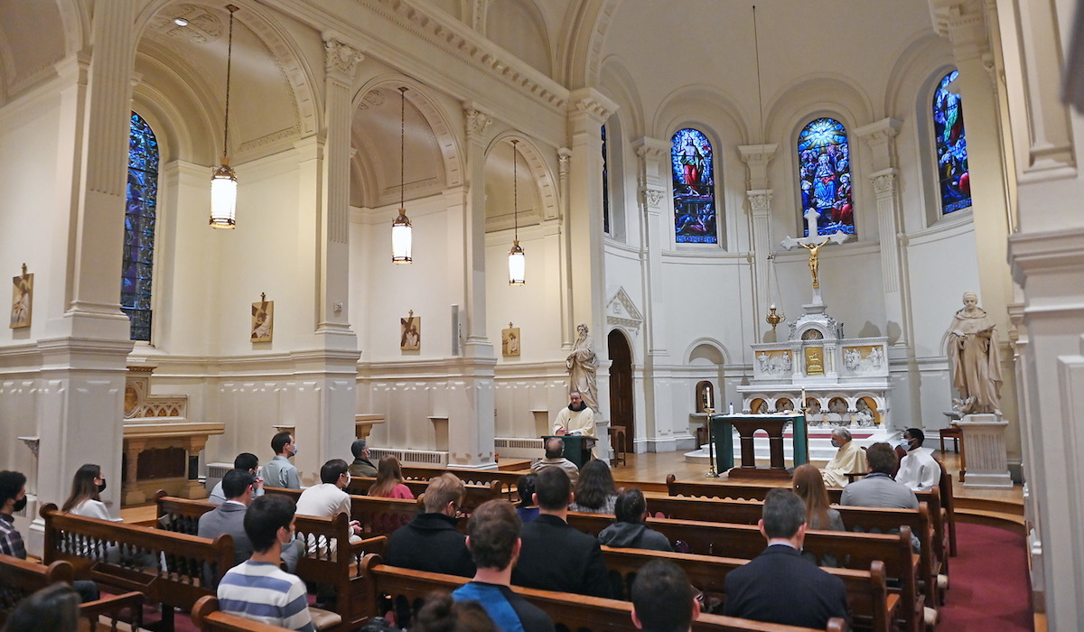 Interior of Caldwell Chapel during the 2022 Gold Mass